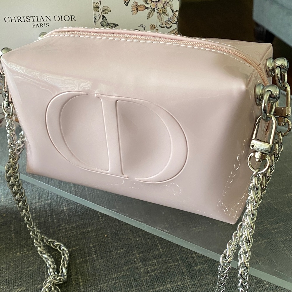 Dior Pink Faux Patent Leather Pouch
